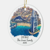 Gepersonaliseerd Dubai Ornament, Reisgeschenk Keramisch Ornament (Links)