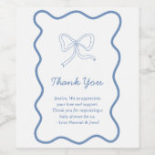 Gepersonaliseerd Dusty Blue Bedankt Opmerking Wijn Wijn Etiket (Enkel label)