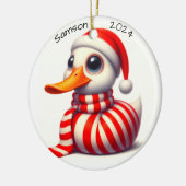 Gepersonaliseerd eendenkerstornament keramisch ornament (Links)