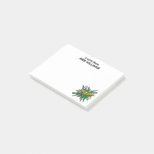 Gepersonaliseerd eenvoudig leuk stripboek ZAP Post-it® Notes (Schuin)