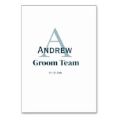 gepersonaliseerd eenvoudig monogram bruidegom team kaart (Achterkant)