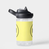 Gepersonaliseerd eenvoudig monogram geel script ki waterfles (Rechts)