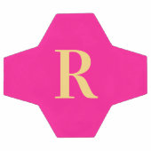 Gepersonaliseerd Eenvoudig Monogram Heet Roze Voetbal (Enkel)