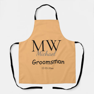 gepersonaliseerd eenvoudig monogram naam bruidsjon schort