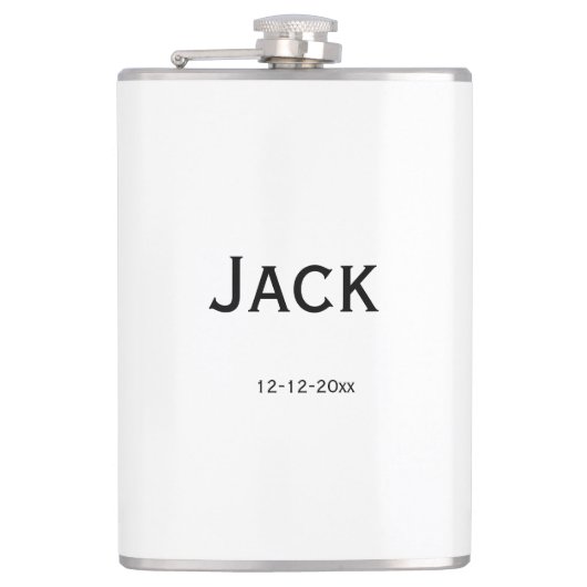 gepersonaliseerd eenvoudig monogram voeg uw naam t heupfles (Voorkant)