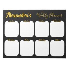 Gepersonaliseerd eenvoudig notitieblok voor wekeli