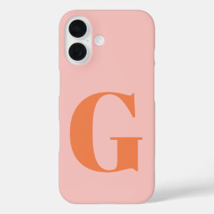 Gepersonaliseerd Eenvoudig Vet Monogram Roze en Or iPhone 16 Hoesje