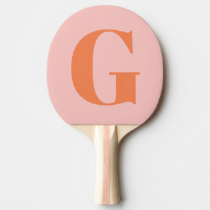 Gepersonaliseerd Eenvoudig Vet Monogram Roze en Or Tafeltennisbatje