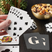 Gepersonaliseerd Eenvoudig zwart-wit monogram Pokerkaarten (Insitu)
