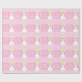 Gepersonaliseerd eerste communiqué - blauw - meisj cadeaupapier (Vlak)