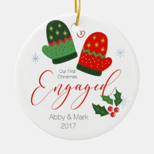 Gepersonaliseerd Eerste Kerstfeest Beëindigd Orna Keramisch Ornament