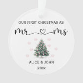 Gepersonaliseerd eerste kerstpaar ornament (voorkant)