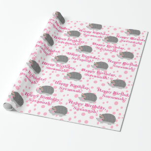 Gepersonaliseerd Egel-weitdagboek Cadeaupapier