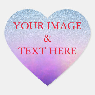 Gepersonaliseerd Eigen Foto & Tekst Hart Sticker