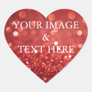 Gepersonaliseerd Eigen Foto & Tekst Hart Sticker