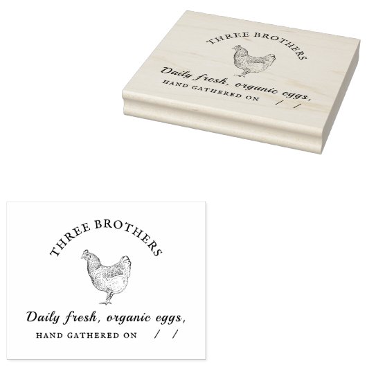 Gepersonaliseerd eikarton rustiek familie Boerderi Rubberstempel (Gestempeld)