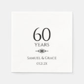 Gepersonaliseerd Elegant 60ste Diamant Jubileum Servet (Voorkant)