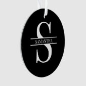 Gepersonaliseerd Elegant Black en White Ornament (voorkant)