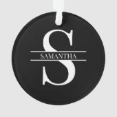 Gepersonaliseerd Elegant Black en White Ornament (achterkant)