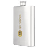 Gepersonaliseerd Elegant Black & Gold Modern Monog Flacon (Links)