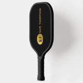 Gepersonaliseerd Elegant Black & Gold Modern Monog Pickleball Paddle (Links)