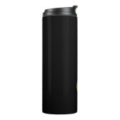 Gepersonaliseerd Elegant Black & Gold Modern Monog Thermosbeker (Gedraaid links)