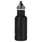 Gepersonaliseerd Elegant Black & Gold Modern Monog Waterfles (Rechts)