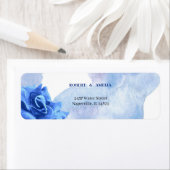 Gepersonaliseerd Elegant Blauwe Bloem Retouradres Etiket (Insitu)