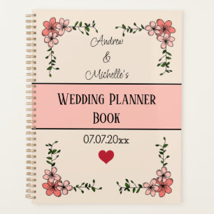 Gepersonaliseerd Elegant Bloemen Bruiloft Planner