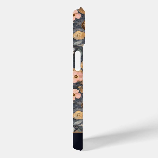 Gepersonaliseerd Elegant Bloemen Roze & Goud Patro Case-Mate iPhone Case (Achterkant / Rechts)