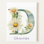 Gepersonaliseerd Elegant Bloemmonogram Notitieboek (Achterkant)