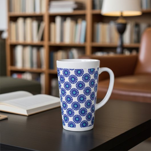 Gepersonaliseerd Elegant Blue Evil Eye geometrisch Latte Mok
