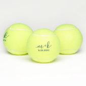 Gepersonaliseerd Elegant Blue Wedding Monogram Tennisballen (Multi)