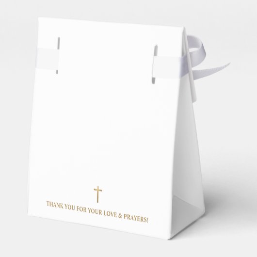 Gepersonaliseerd Elegant Goud Kruis doopschrift Bedankdoosjes (Achterkant)
