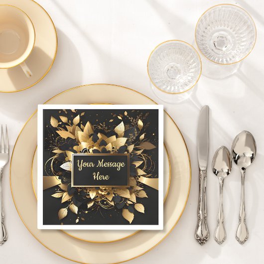 Gepersonaliseerd Elegant Goud Servet