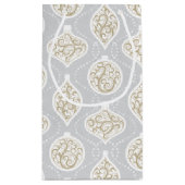 Gepersonaliseerd elegant kerstsierpatroon klein cadeauzakje (Achterkant)