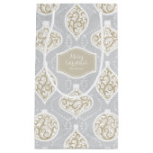 Gepersonaliseerd elegant kerstsierpatroon klein cadeauzakje (Voorkant)