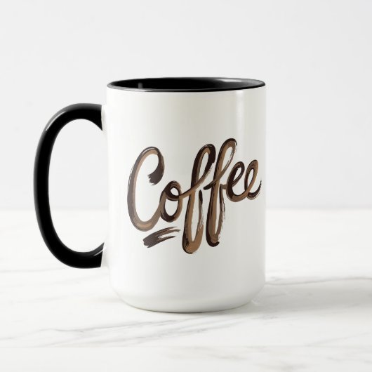 Gepersonaliseerd Elegant Koffie Monogram Mok (Links)