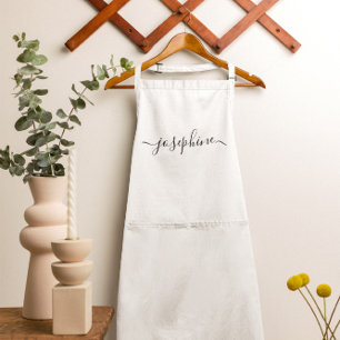 Gepersonaliseerd elegant manuscriptnaam wit standaard schort