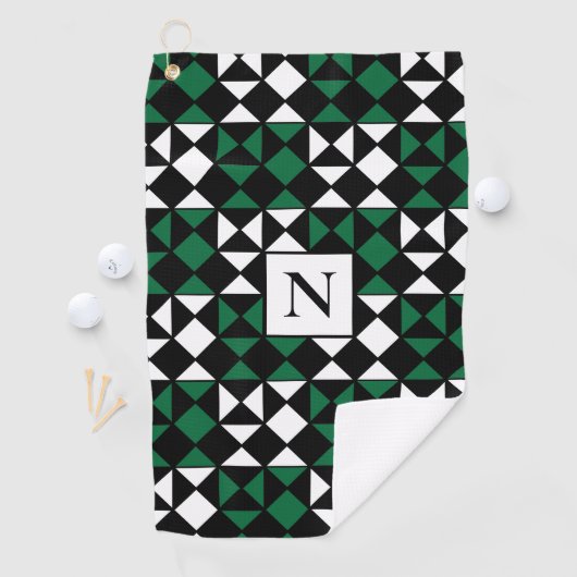 Gepersonaliseerd Elegant modern geometrisch patroo Golfhanddoek (Insitu)