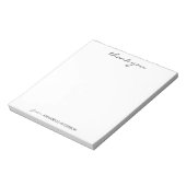 Gepersonaliseerd Elegant modern Manuscript Dank u Notitieblok (Gedraaid)