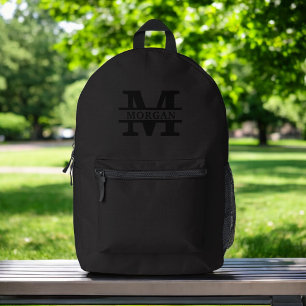Gepersonaliseerd Elegant Monogram en Naam Bedrukte Rugzak