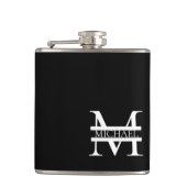 Gepersonaliseerd Elegant Monogram en Naam Heupfles (Voorkant)