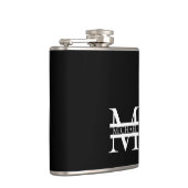 Gepersonaliseerd Elegant Monogram en Naam Heupfles (Rechts)