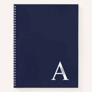 Gepersonaliseerd Elegant Monogram en Naam Notitieb Notitieboek