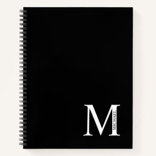 Gepersonaliseerd Elegant Monogram en Naam Notitieb Notitieboek