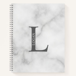 Gepersonaliseerd Elegant Monogram en Naam Notitieb Notitieboek
