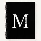 Gepersonaliseerd Elegant Monogram en Naam Notitieb Notitieboek (Voorkant)