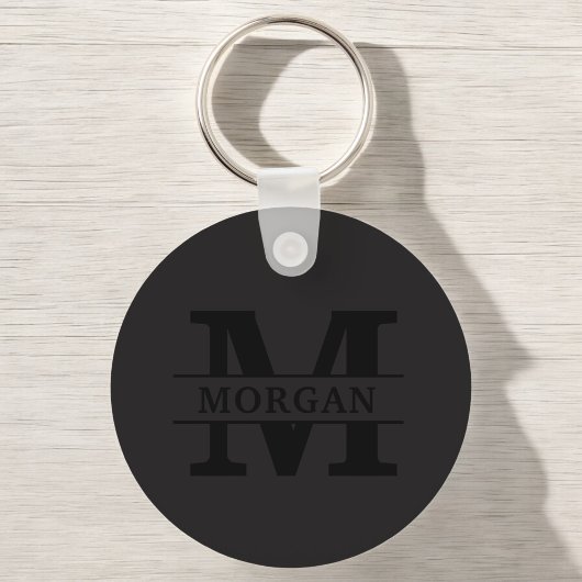 Gepersonaliseerd Elegant Monogram en Naam Sleutelhanger
