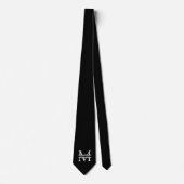 Gepersonaliseerd Elegant Monogram en Naam Stropdas (Voorkant)